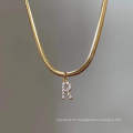 Shangjie OEM Collier 26 Englisches Alphabet Kristall Halskette Juwelier Frauen Kette Custom Schlangenkette Halskette